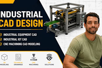 industrial equipment cad, industrial iot cad, cnc machining cad modeling cad