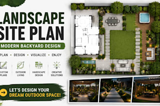 draw landscape site plan backyard planning hardscape design concept modern house