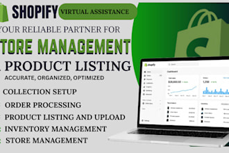 ecommerce va shopify va collection setup product listing and order processing