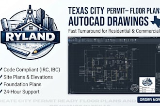 create city permit ready floor plans and autocad drawings in texas