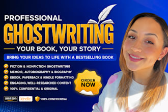 ghostwrite fiction, nonfiction book, ebook ghostwriter for amazon KDP kids book