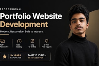 develop a professional responsive portfolio website