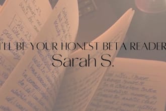 beta read your fantasy, romance or thriller manuscript
