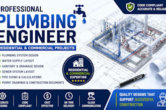 do plumbing system design pipe sizing sewer layout and construction drawings