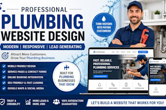 design plumbing website, construction, roofing and plumbing leads website