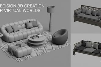 do li full perm 3d mesh furniture second life building assets imvu furniture