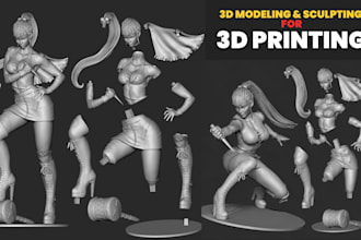 design 3d character modeling sculpting stl for 3d printing
