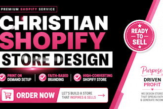 design and redesign christian shopify store shopify website pod store setup
