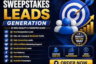 give premium gambler leads, sweapstak leads, loan leads, mca leads