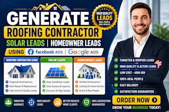 generate roofing solar leads with facebook google ads landing pages