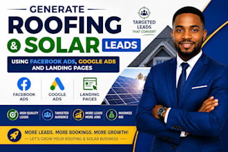 generate roofing solar leads using facebook ads google ads landing page