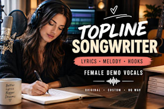 be your female topline songwriter, lyricist, melody writer and vocal demo artist