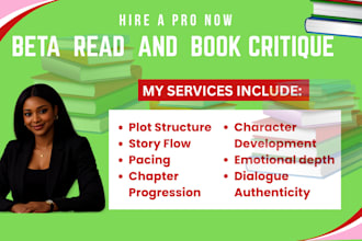 professionally beta read your book and provide detailed reader feedback
