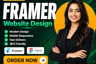 design or redesign framer website, figma to framer, framer landing page