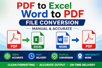 convert PDF to excel and word to PDF manually