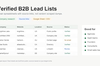 build a verified b2b lead list with source links