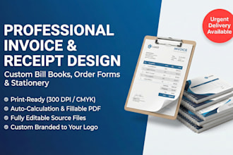create, make and prepare professional invoice, receipt, bill book designs