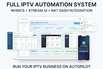 automate nxt dash max panel super admin and xtream ui with whmcs