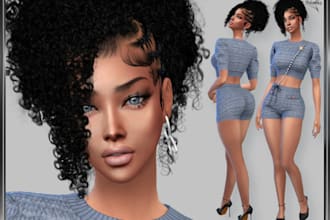 create realistic sims 4 custom content, characters, outfits, 3d designs avatars
