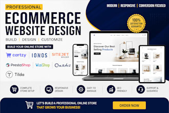 design  build a professional cartzy  ionos  sitejet  prestashop  wizis