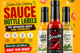 homemade sauce bottle labels for instagram based food businesses