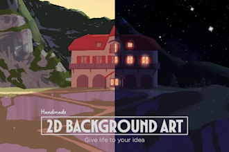 paint a cinematic 2d background for animation and indie games