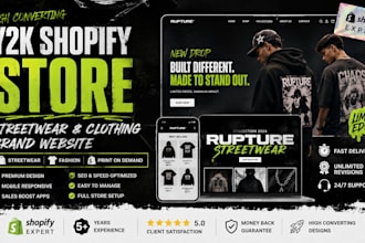 design y2k shopify store for your streetwear clothing brand