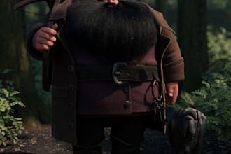 3d character modeling, animal model with realistic fur, xgen hairs and texture