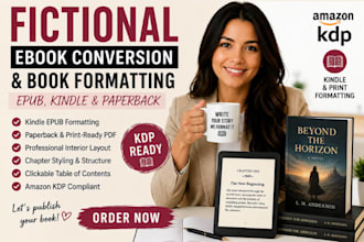 amazon kdp fictional ebook conversion epub kindle book formatting paperback
