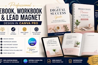 design ebook pdf, workbooks, lead magnet in canva pro