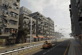 build roblox racing map, city map, and game environment in roblox studio