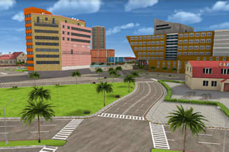 build roblox racing map, city map, and game environment in roblox studio