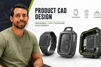 wearable tech cad, gps device enclosure, outdoor electronics cad modeling