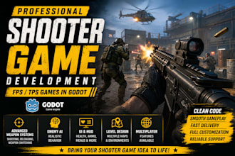develop a professional shooter game in godot