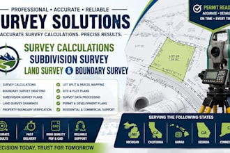 do mi ca hi ga ct survey calculations subdivision survey land surveyor boundary