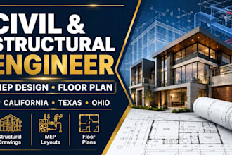 civil and structural engineer mep design floor plan in california, texas, ohio