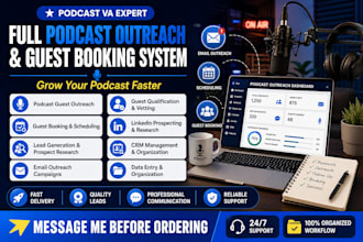 set up your podcast outreach, guest booking, and lead generation system