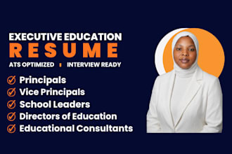 write a teacher, principal or school administrator resume