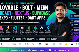lovable developer bolt mern stack fix react app supabase debug nextjs expo dart