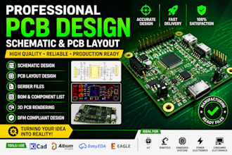 design professional pcb layout schematics, custom pcb design, gerber files bom