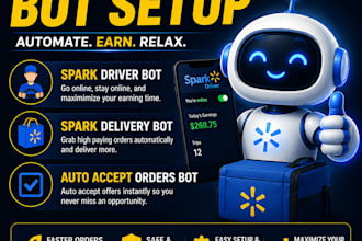 setup spark driver bot, spark delivery bot auto accept orders bot, spark