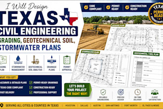 design texas civil engineering grading, geotechnical soil stormwater plans