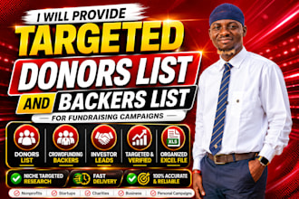provide targeted donors and crowdfunding backers lists