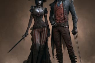 horror dark fantasy female male character art