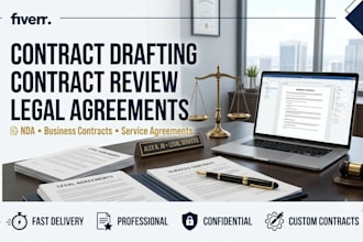 draft review and edit contracts, agreements attorney and legal documents