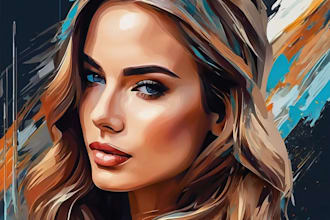 draw abstract painting art or color abstract portrait