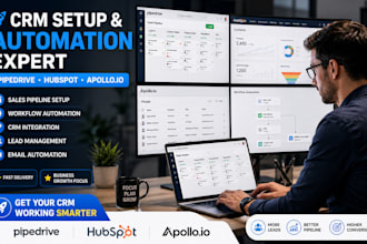 setup pipedrive CRM, pipedrive workflow automation hubspot crm, apollo io