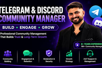 build and manage your telegram discord and online community