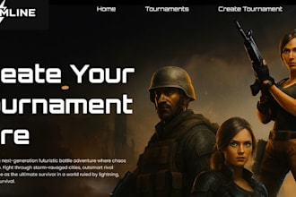 develop tournament website, esport website and gaming website