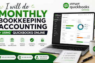 do monthly bookkeeping accounting using quickbooks online